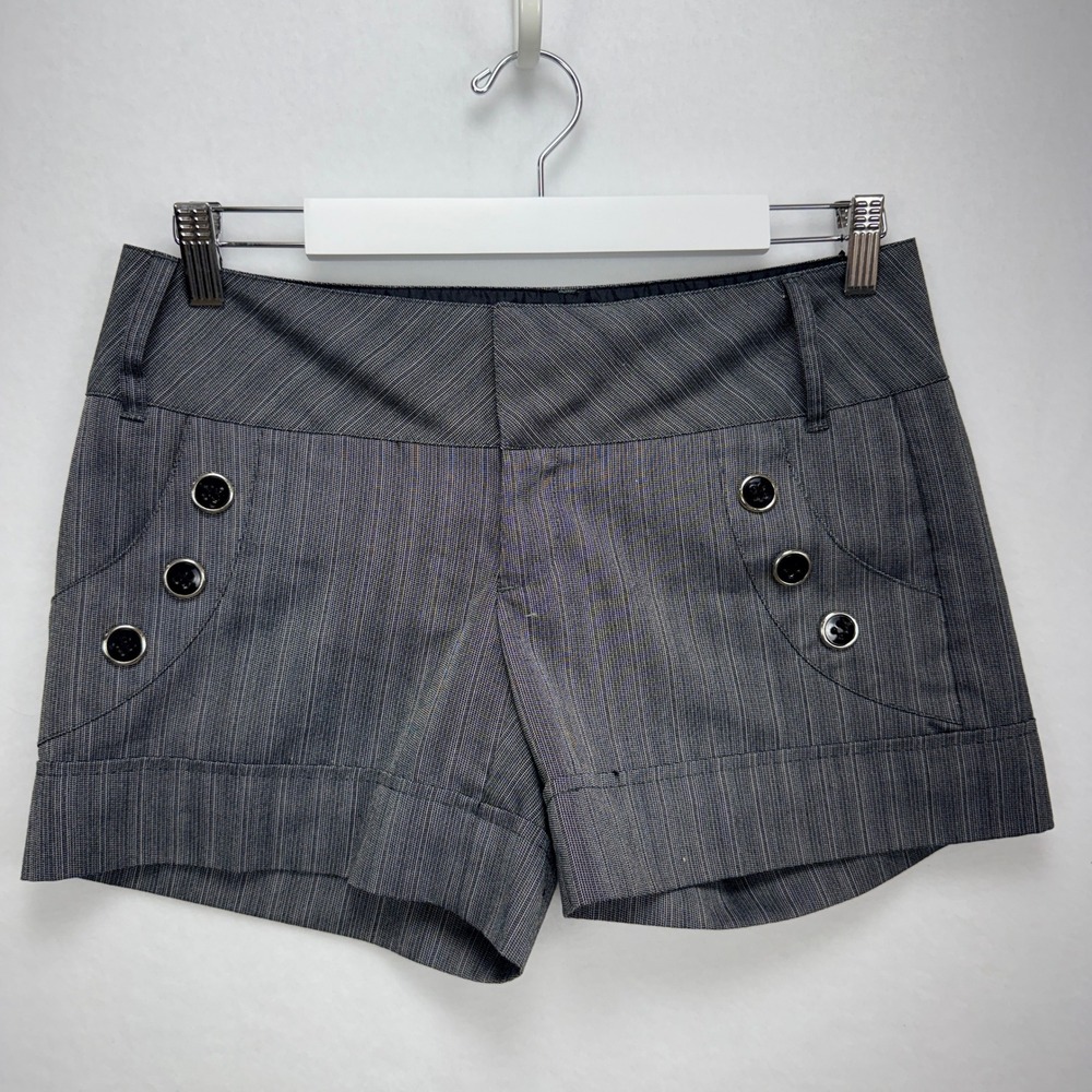 Heart Soul Pinstripe Sailor Shorts Size 5 Gray Dark Academia Office Siren Preppy